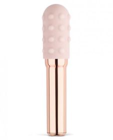 Le Wand Grand Bullet Vibrator Silicone Textured Ring Rose Gold